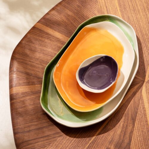 3 pieces tray set in fall colors