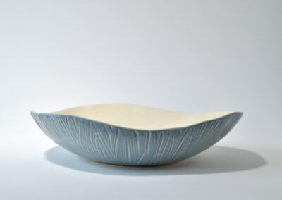 textured blue porcelain bowl